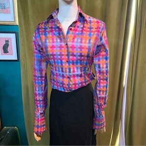 Colorful Plaid Button Down Shirt